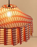 Nobodinoz Nicole Lampenschirm Rotbraun Mosaik Ø50 – Hängelampe aus Baumwolle