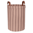 Nobodinoz - Colección Vibes - Cesta de almacenamiento grande redonda - Rayas verdes/azules