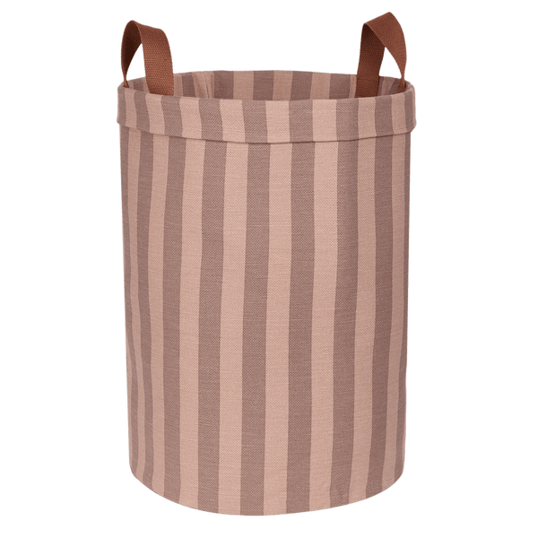 Nobodinoz - Vibes collectie - Round Large Storage Basket - Pink/ Mauve stripes