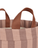 Nobodinoz - Colección Vibes - Cesta de almacenamiento grande redonda - Rayas verdes/azules