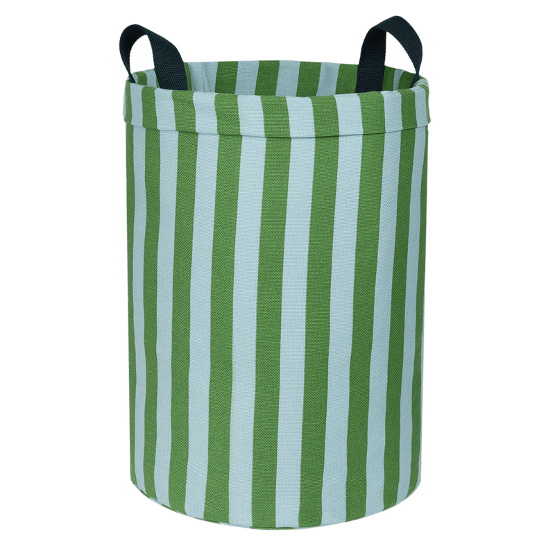 Nobodinoz - Vibes collection - Round Large Storage Basket - Green/Blue stripes