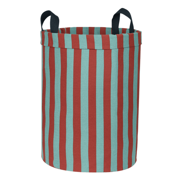 Nobodinoz - Vibes collectie - Round Large Storage Basket - Red/ Green stripes