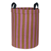 Nobodinoz - Vibes collection - Round Large Storage Basket - Pink/Curry Stripes