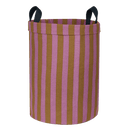 Nobodinoz - Vibes collection - Round Large Storage Basket - Pink/Curry Stripes
