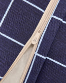 Nobodinoz - Vibes collectie - Zitzak - Navy Blue Grid Vintage Effect