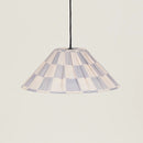 Nobodinoz Ava lampenkap Blue Ink Checks Ø50 – geplooide katoenen hanglamp