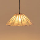 Nobodinoz Ava lampenkap Blue Ink Checks Ø50 – geplooide katoenen hanglamp