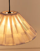 Nobodinoz Ava lampenkap Blue Ink Checks Ø50 – geplooide katoenen hanglamp