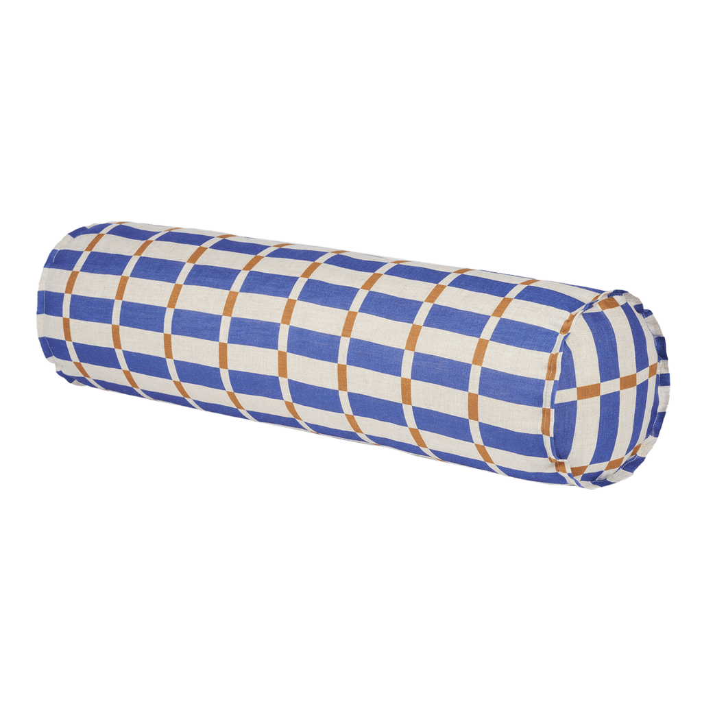 Nobodinoz - Vibes collection - Roll cylinder pillow - Pink Red Grid