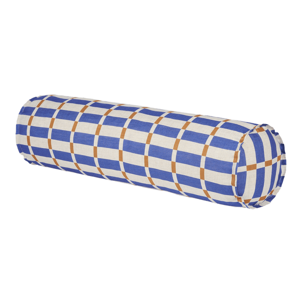 Nobodinoz - Vibes collection - Roll cylinder pillow - Pink Red Grid