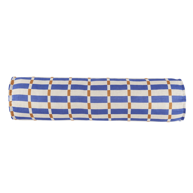 Nobodinoz - Vibes collection - Roll cylinder pillow - Pink Red Grid