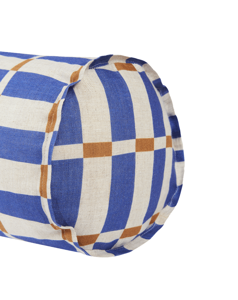 Nobodinoz - Vibes collection - Roll cylinder pillow - Pink Red Grid