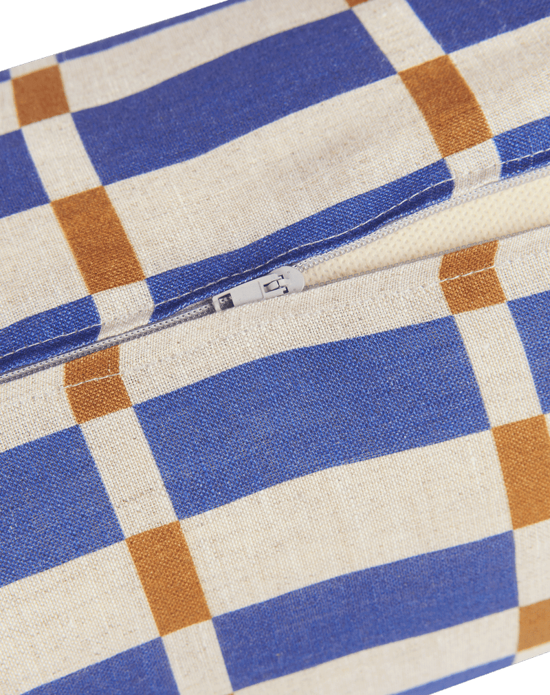 Nobodinoz - Vibes collection - Roll cylinder pillow - Pink Red Grid