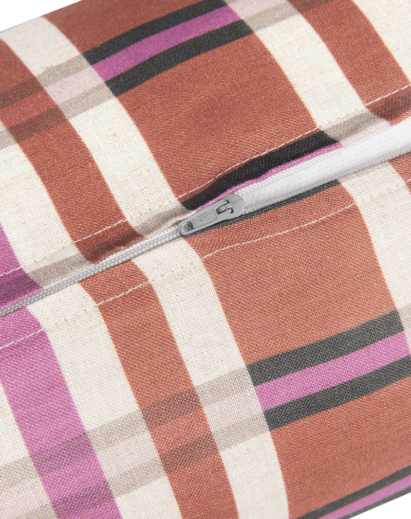 Nobodinoz - Vibes collection - Roll cylinder pillow - Pink Red Grid