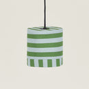 Nobodinoz Linda Lampenschirm Green Blue Stripes Ø20 – kleine Hängelampe aus Baumwolle
