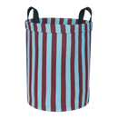 Nobodinoz - Vibes-Kollektion - Runder großer Aufbewahrungskorb - Burgunderrot/blau gestreift