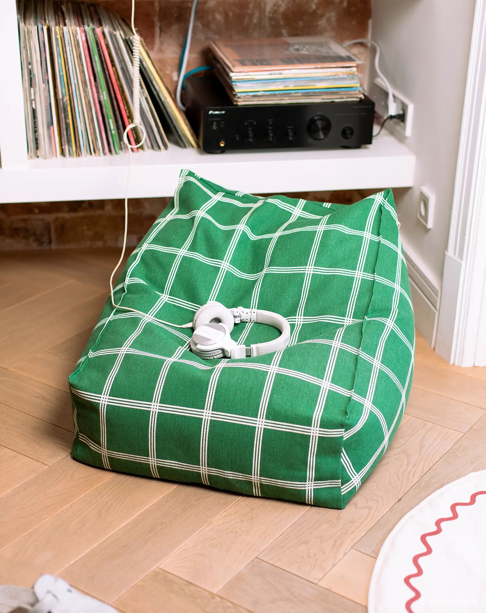 Nobodinoz Beanbag Chair for Kids – Green Checkered Pattern | Vibes Nobodinoz Beanbag Chair for Kids – Green Checkered Pattern | Vibes