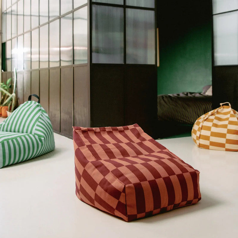 Nobodinoz - Vibes collectie - Zitzak - Maroon Tiles/Red