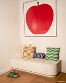 Nobodinoz – Vibes-Kollektion – Rollzylinder-Kissen – Fliedergelbe Streifen