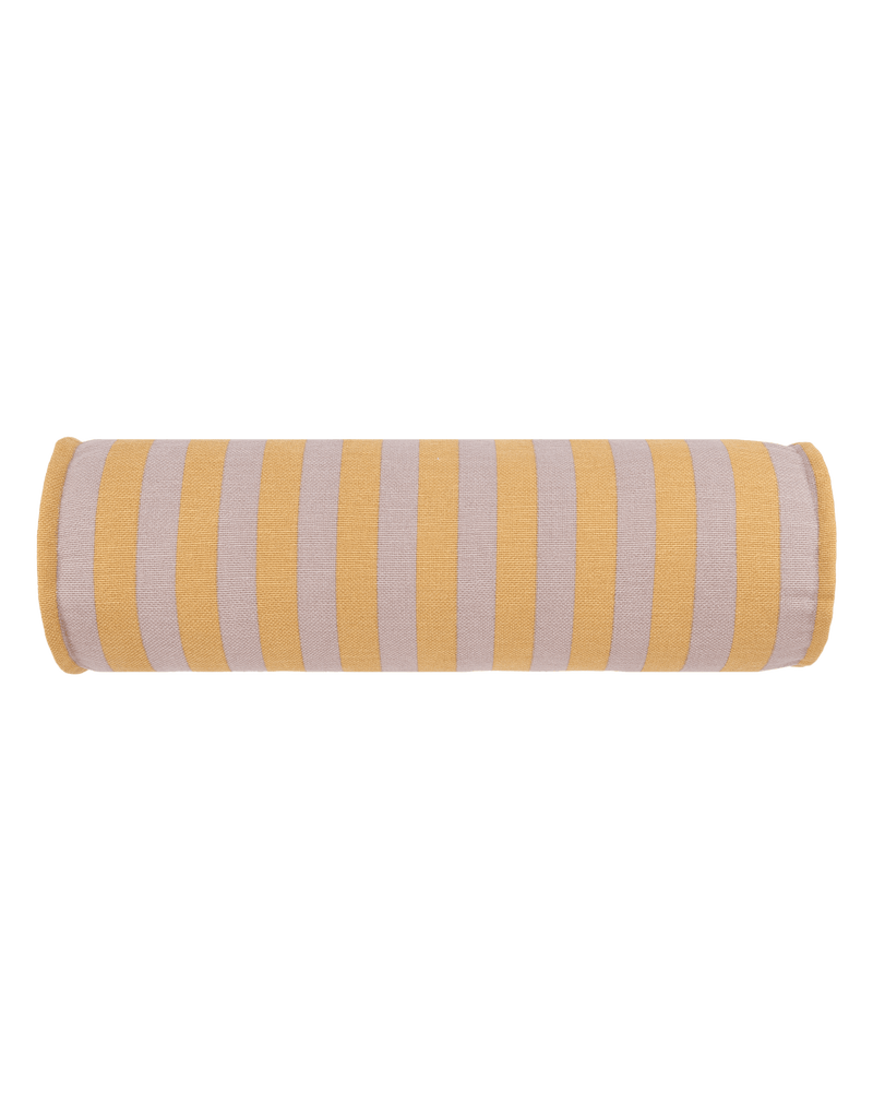 Nobodinoz - Vibes collection - Roll cylinder Cushion - Lilac yellow stripes