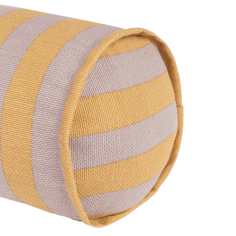 Nobodinoz - Vibes collection - Roll cylinder Cushion - Lilac yellow stripes