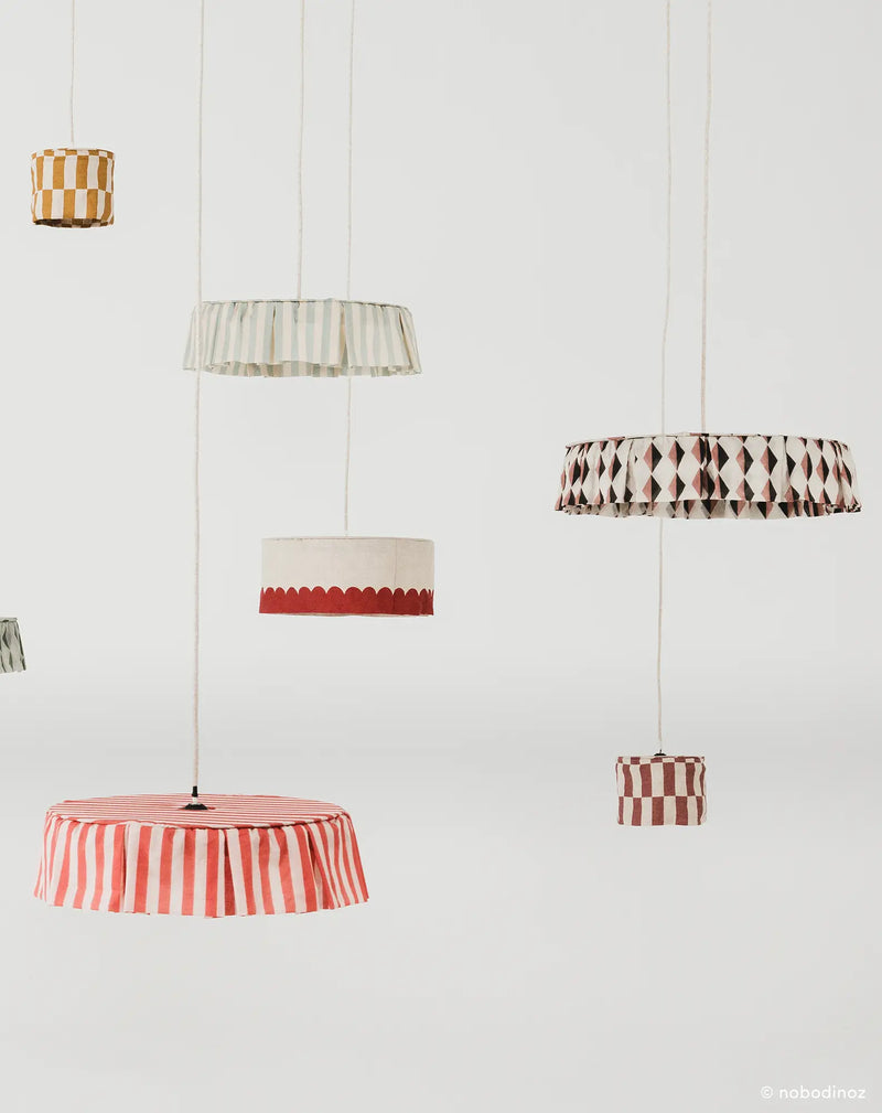 Nobodinoz - Vibes Collection - Lampen Hood Brown Blue Harlequin Diam. 50 cm