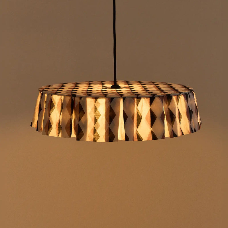 Nobodinoz - Vibes Collection - Lampen Hood Brown Blue Harlequin Diam. 50 cm