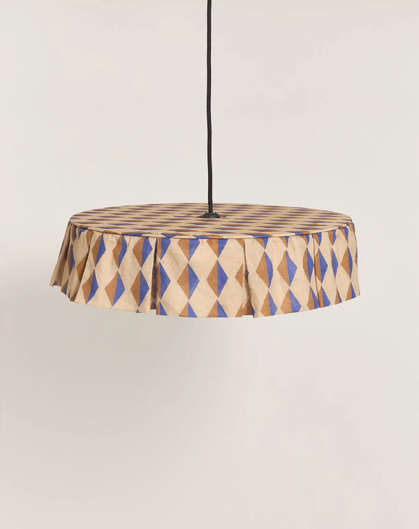 Stoffen Lamp voor de kinderkamer diameter 50 cm blauw/bruin