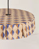 Stoffen Lamp voor de kinderkamer diameter 50 cm blauw/bruin