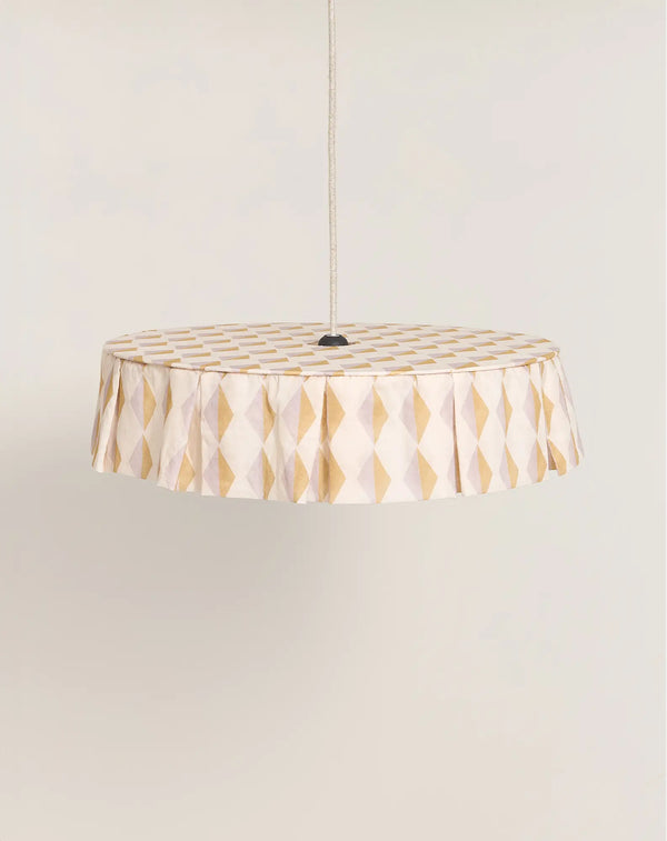 Nobodinoz - Vibes collection - Lampshade Mustard Lilac Harlequin diam. 50cm