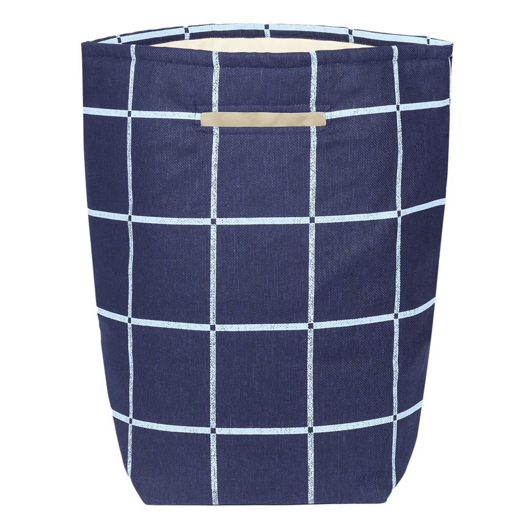 Nobodinoz - Vibes collectie - Storage Basket - Navy Blue Windowpane vintage effect