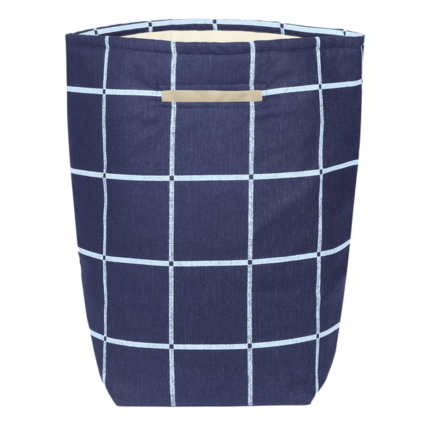 Nobodinoz - Vibes collectie - Storage Basket - Navy Blue Windowpane vintage effect