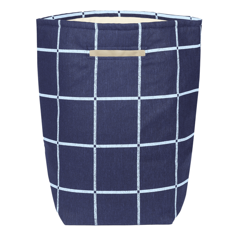 Nobodinoz - Vibes collectie - Storage Basket - Navy Blue Windowpane vintage effect