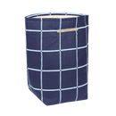 Nobodinoz - Vibes collectie - Storage Basket - Navy Blue Windowpane vintage effect