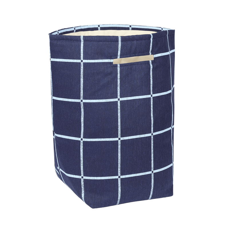 Nobodinoz - Vibes collectie - Storage Basket - Navy Blue Windowpane vintage effect