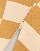 Nobodinoz - Colección Vibes - Puf Redondo - Azulejos Mostaza y Arena