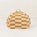 Nobodinoz - Colección Vibes - Puf Redondo - Azulejos Mostaza y Arena