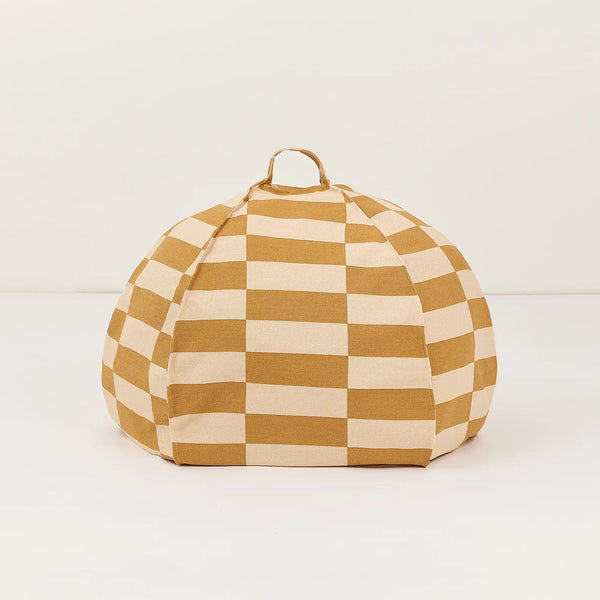 Nobodinoz - Vibes-Kollektion - Runder Sitzsack - Senf- und Sandfliesen