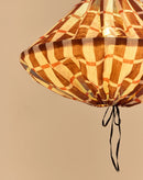 Nobodinoz Yumi Lampenschirm Ø50 cm – Maroon Red Mosaik – Hängelampe aus Leinen