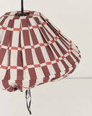Nobodinoz Yumi Lampenschirm Ø50 cm – Maroon Red Mosaik – Hängelampe aus Leinen