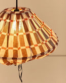 Nobodinoz Yumi Lampenschirm Ø50 cm – Maroon Red Mosaik – Hängelampe aus Leinen