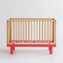 Karl & Fric Somier Nox 60x120 cm + juego de barandillas Junior - Madera natural y rojo