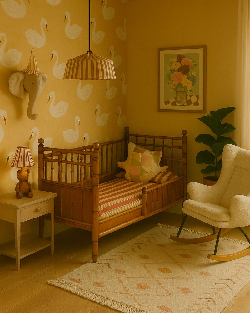 Wallpaper Meet me at the Wall - Swans - Buttercup - Joëlle Wehkamp