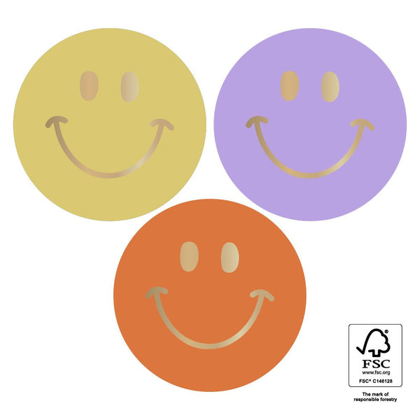 House of Products Gift Stickers - Smiley Gold - Bright