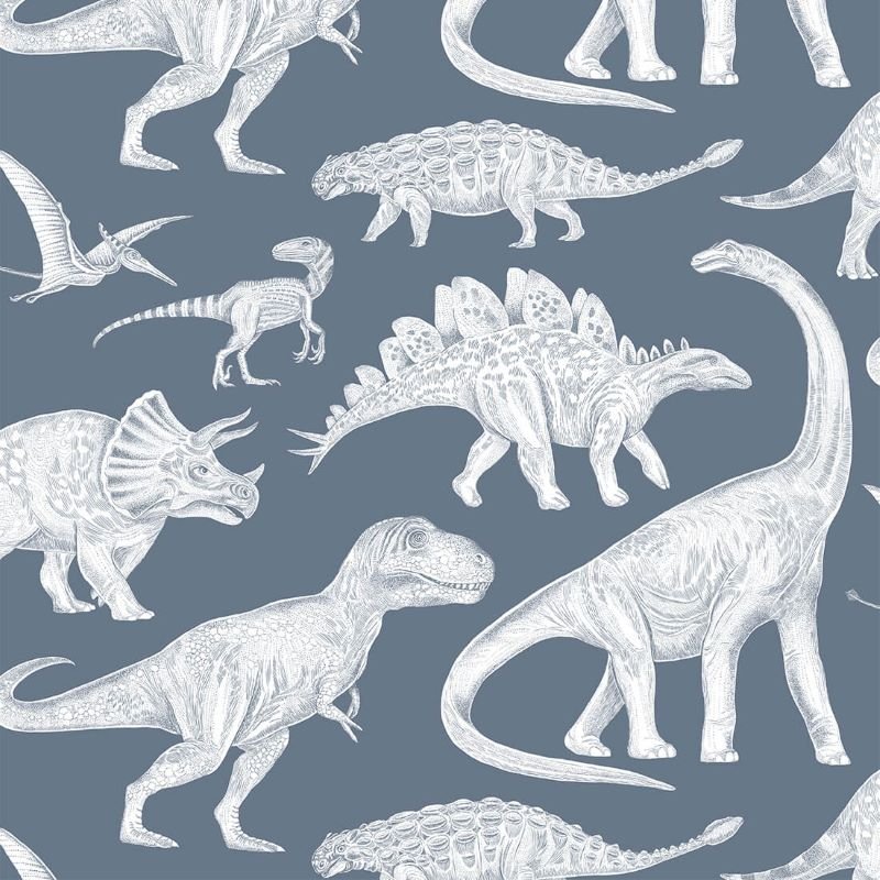 Pastelowe love behang voor de kinderkamer dino blauw