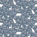 Pastelowe Love behang voor de kinderkamer forest animals bosdieren blauw