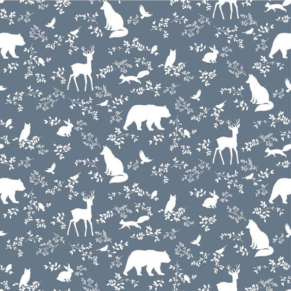 Tapetenbeispiel Pastelowe Love Forest Animals – Blau