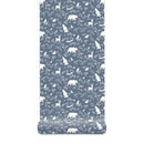Pastelowe Love behang voor de kinderkamer forest animals bosdieren blauw