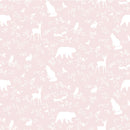 Wallpaper Pastelowe Love Forest Animals - Pink
