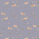 Wallpaper Meet Me at the Wall - Ducks Smokey Periwinkle - Lotte Dirks